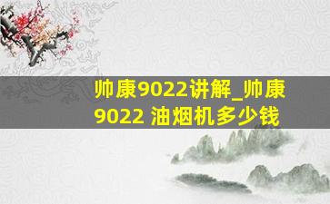 帅康9022讲解_帅康9022 油烟机多少钱